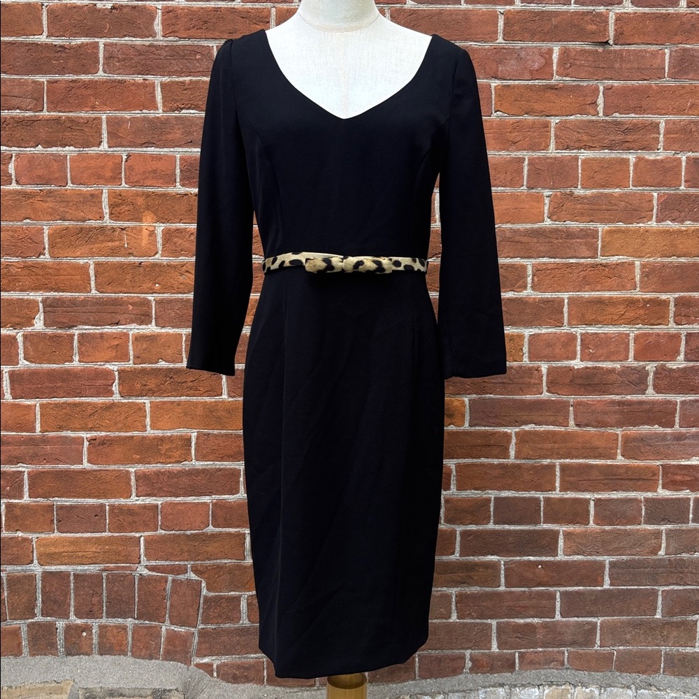 Moschino Cheap & Chic Black Dress With Leopard Print Belt